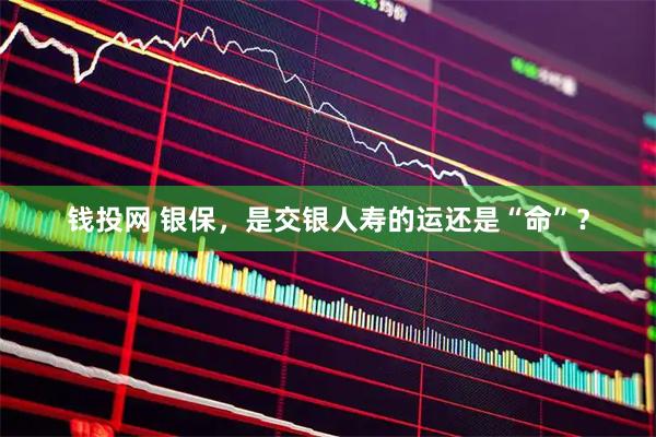 钱投网 银保，是交银人寿的运还是“命”？